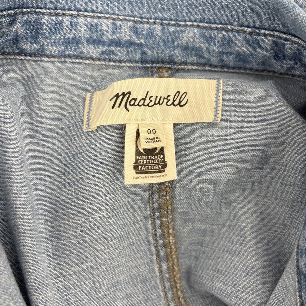 Madewell Denim Seamed Mini Shirtdress  Size‎ 00 - Picture 7 of 8